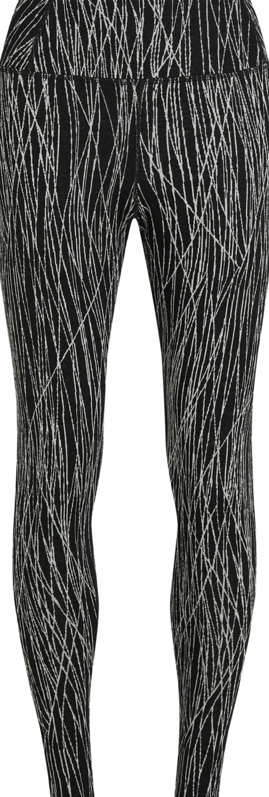 Icebreaker Women's Merino 260 Tech Vertex High Rise Leggings Delta Lines AOP Black/Snow Online