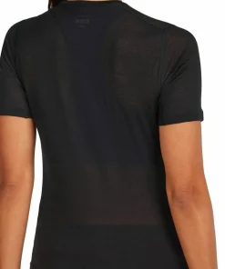 Icebreaker Women's Merino 75 Cool-Lite Featherlight Shortsleeve Crewe Black Discount