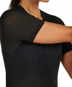 Icebreaker Women's Merino 75 Cool-Lite Featherlight Shortsleeve Crewe Black Discount