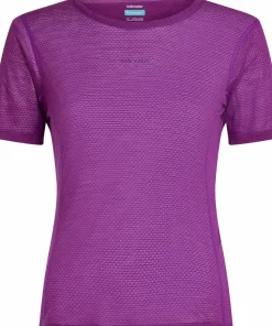 Icebreaker Women's Merino 75 Cool-Lite Featherlight Shortsleeve Crewe Passion Clearance