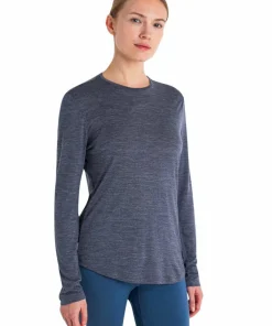 Icebreaker Women's Merino 125 Cool-Lite Sphere III Long Sleeve Tee Midnight Navy Heather Midnight Navy Hthr