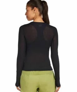 Icebreaker Women's Merino 75 Cool-Lite Featherlight Longleeve Crewe Black