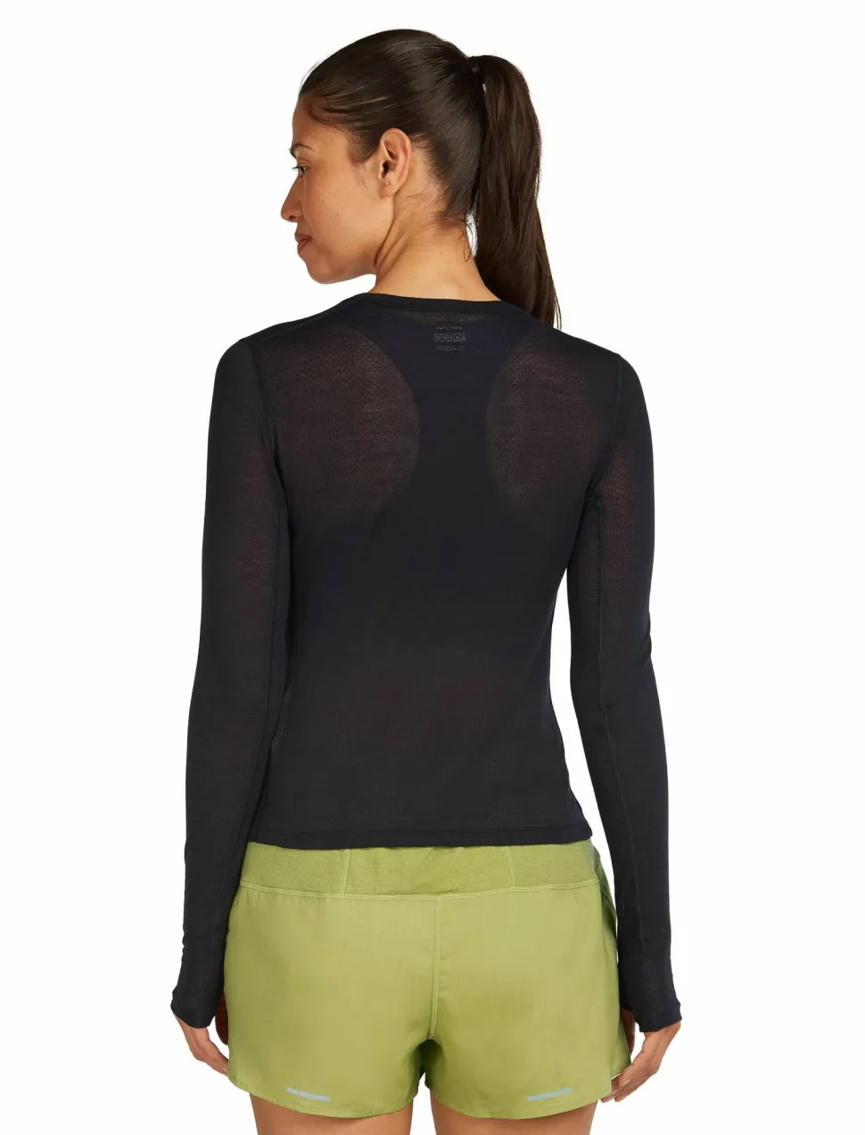 Icebreaker Women's Merino 75 Cool-Lite Featherlight Longleeve Crewe Black
