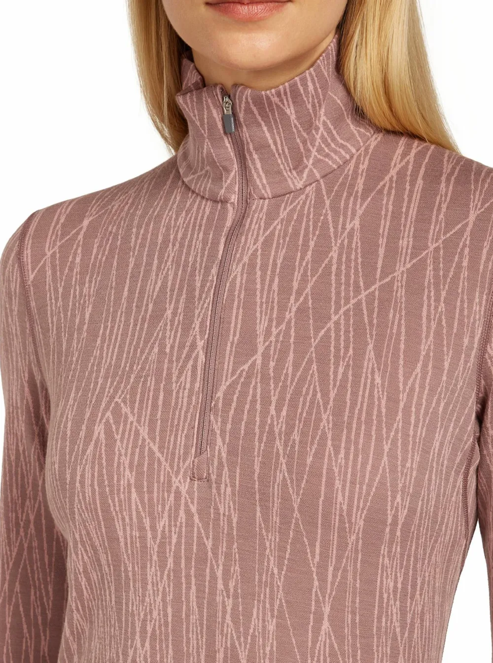 Discount Women's Merino 260 Tech Vertex Long Sleeve Half Zip Delta Lines AOP Underställ Dam