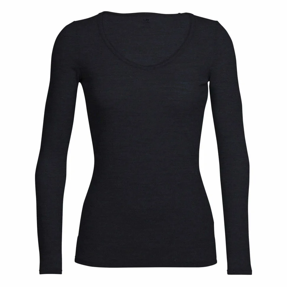 Icebreaker Women's Siren Long Sleeve Sweetheart Black