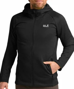 Jack Wolfskin Men's Peak District Hooded Full Zip Black Outlet