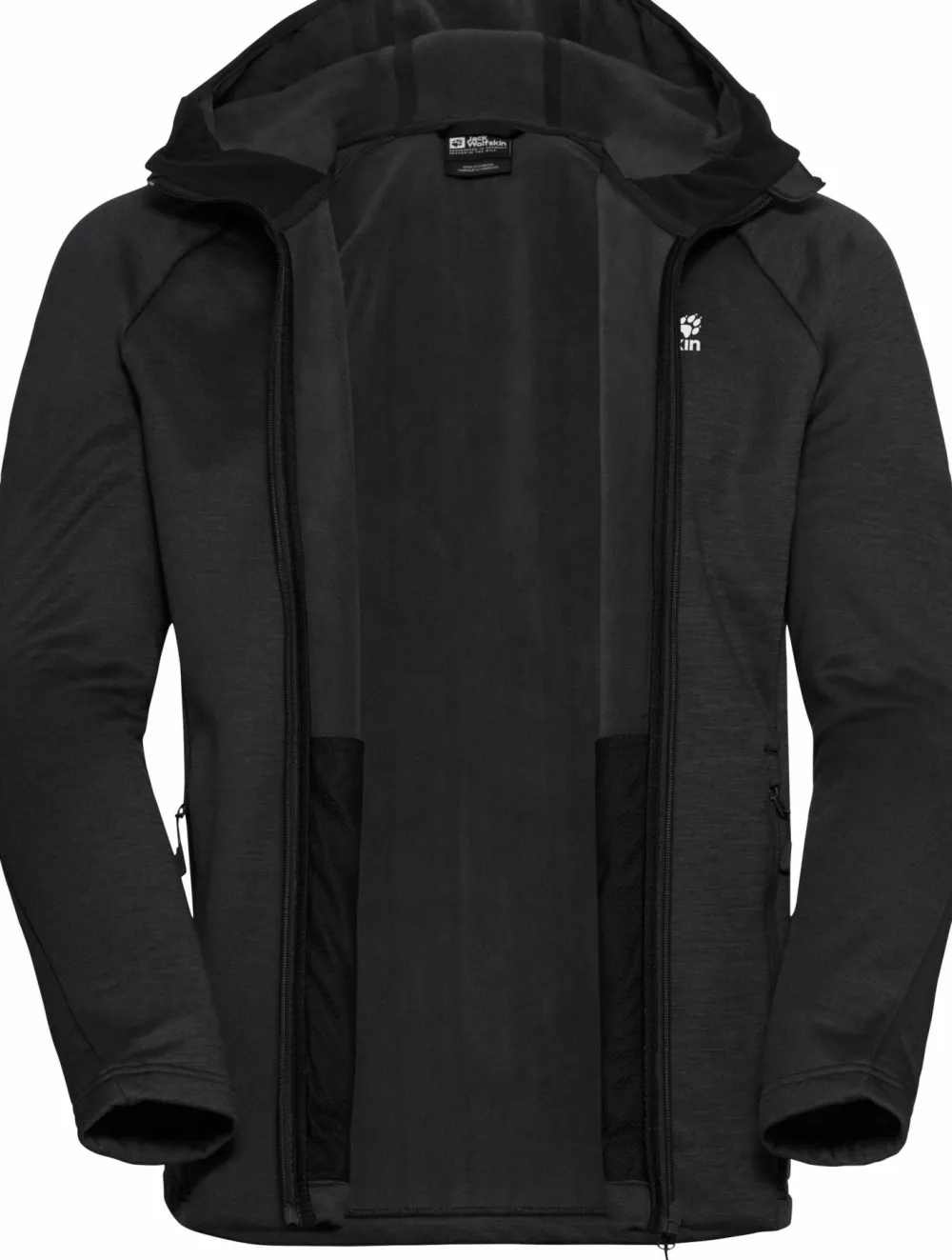 Jack Wolfskin Men's Peak District Hooded Full Zip Black Outlet