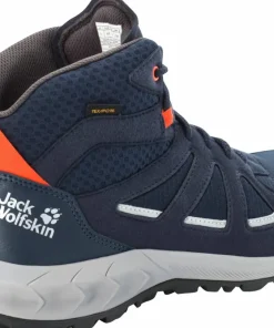 Jack Wolfskin Men's Woodland 2 Texapore Mid Dark Blue / Red