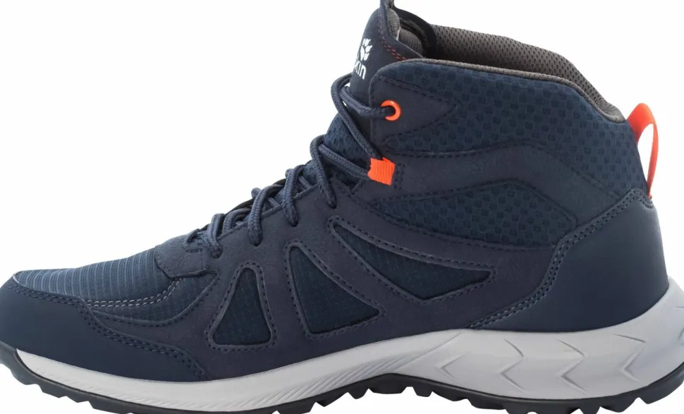 Jack Wolfskin Men's Woodland 2 Texapore Mid Dark Blue / Red