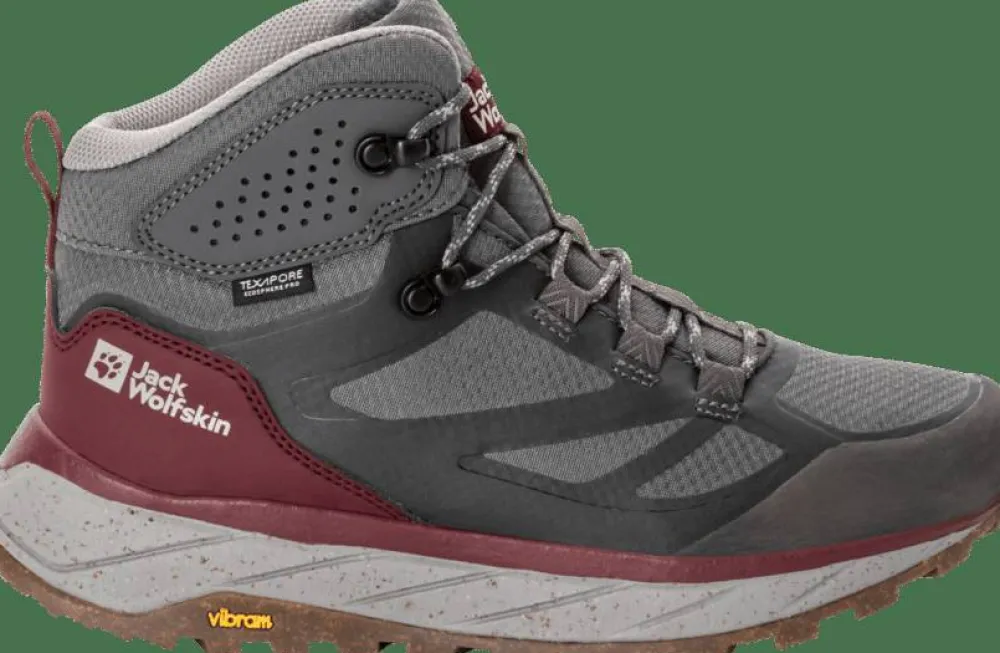 Jack Wolfskin Women's Terraventure Texapore Mid Dark Maroon Sale