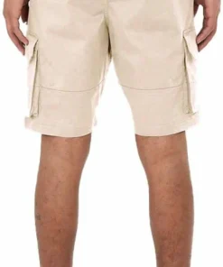Knowledge Cotton Apparel Men's Cargo Stretched Twill Shorts Light Feather Gray New