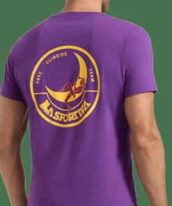 La Sportiva Men's Climbing On The Moon T-Shirt Viola/Giallo Sale