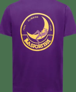 La Sportiva Men's Climbing On The Moon T-Shirt Viola/Giallo Sale