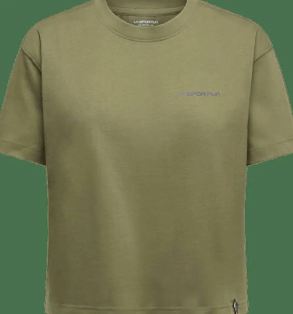 La Sportiva Women's Trilogy Crop T-Shirt Cypress/Chalk