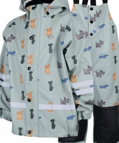 Lindberg Kids' Vattholma Rain Set Green/Grey New