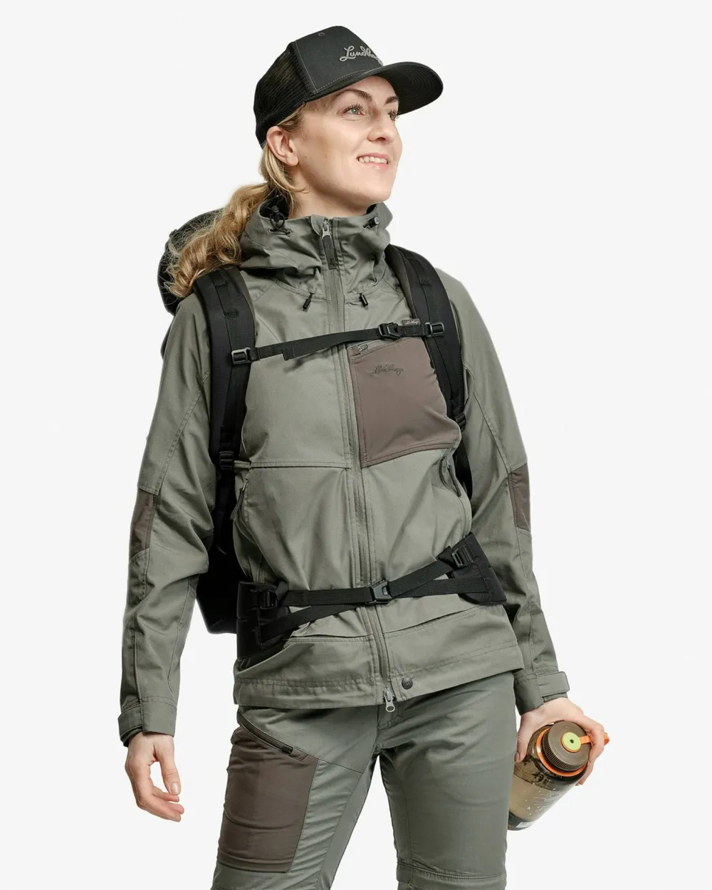 Lundhags Women's Tived Stretch Hybrid Jacket Aloe Green/Forest Green Hot