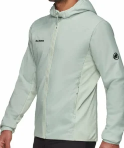 Mammut Men's Rime Air In Hybrid Hooded Jacket Silver Sage New