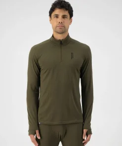 Mons Royale Men's Cascade Merino Flex 200 1/4 Zip Dark Olive Best
