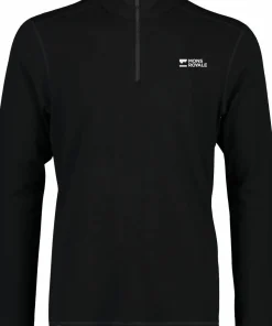 Mons Royale Men's Cascade Merino Base Layer 1/4 Zip Long Sleeve Black