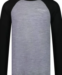 Mons Royale Men's Icon Merino Raglan Long Sleeve Grey Heather/Black