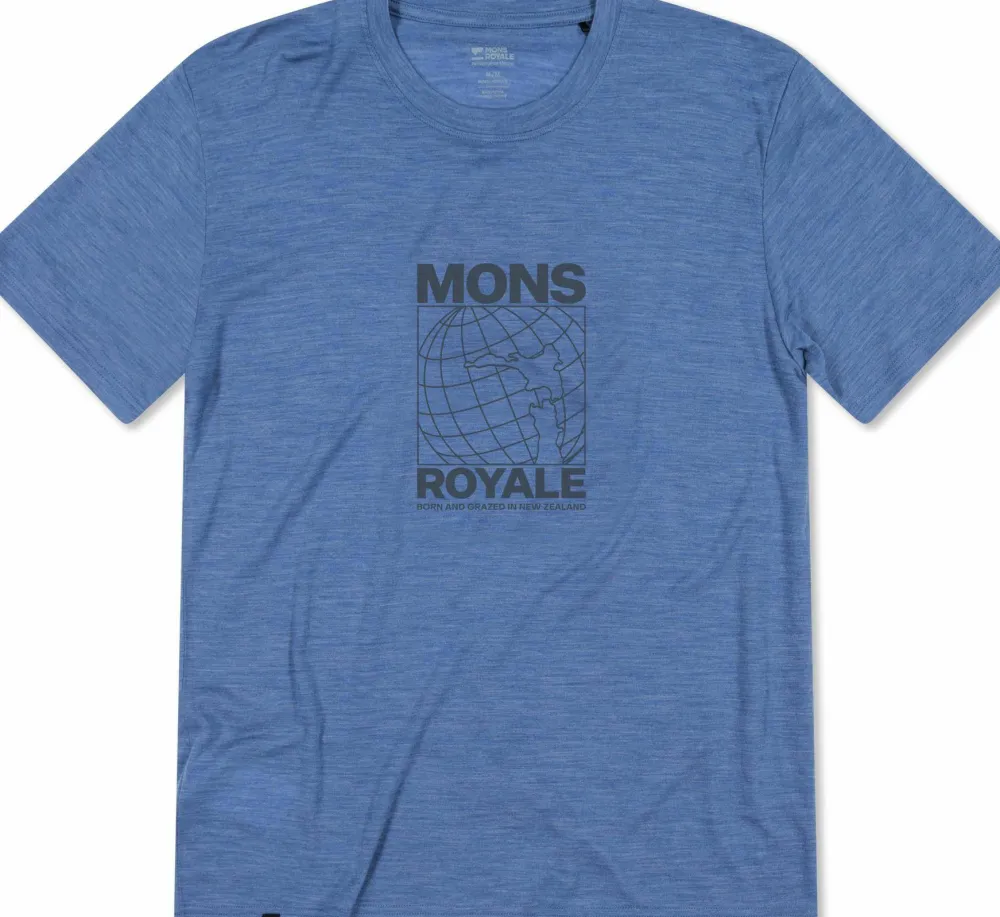 Mons Royale Men's Zephyr Merino Tencel T-Shirt Steel Blue Online