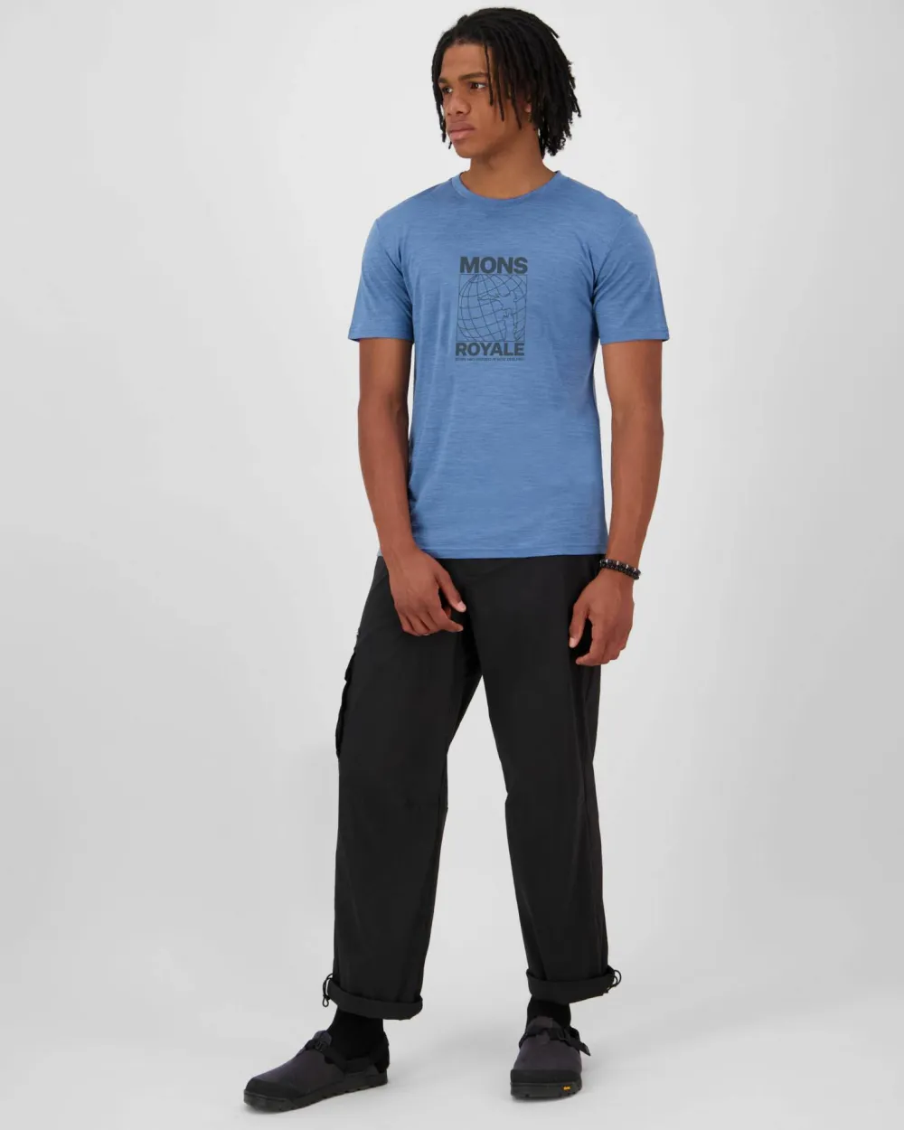 Mons Royale Men's Zephyr Merino Tencel T-Shirt Steel Blue Online