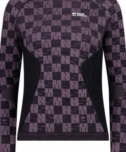 Mons Royale Women's Ascender Merino Seamless Long Sleeve Mauve/Black