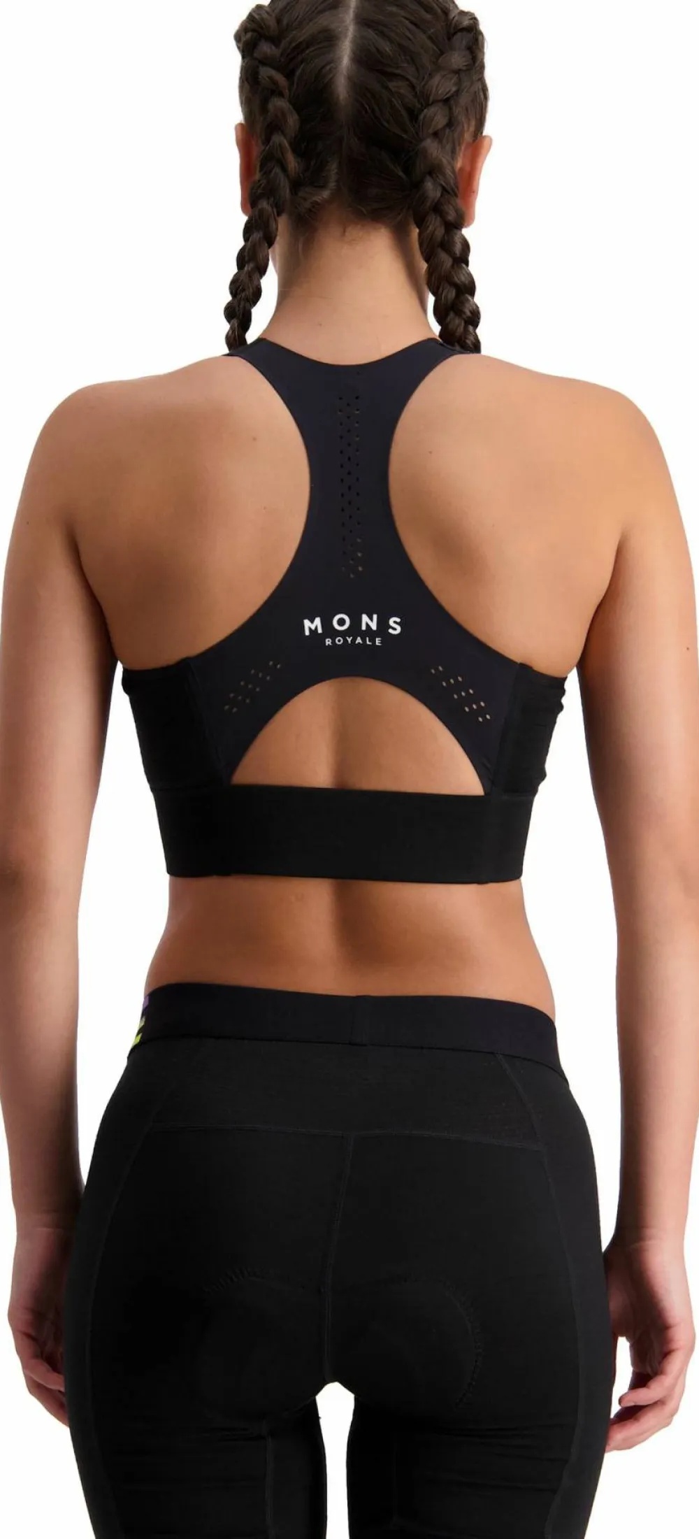 Mons Royale Women's Stratos Merino Shirt Sports Bra Black Discount