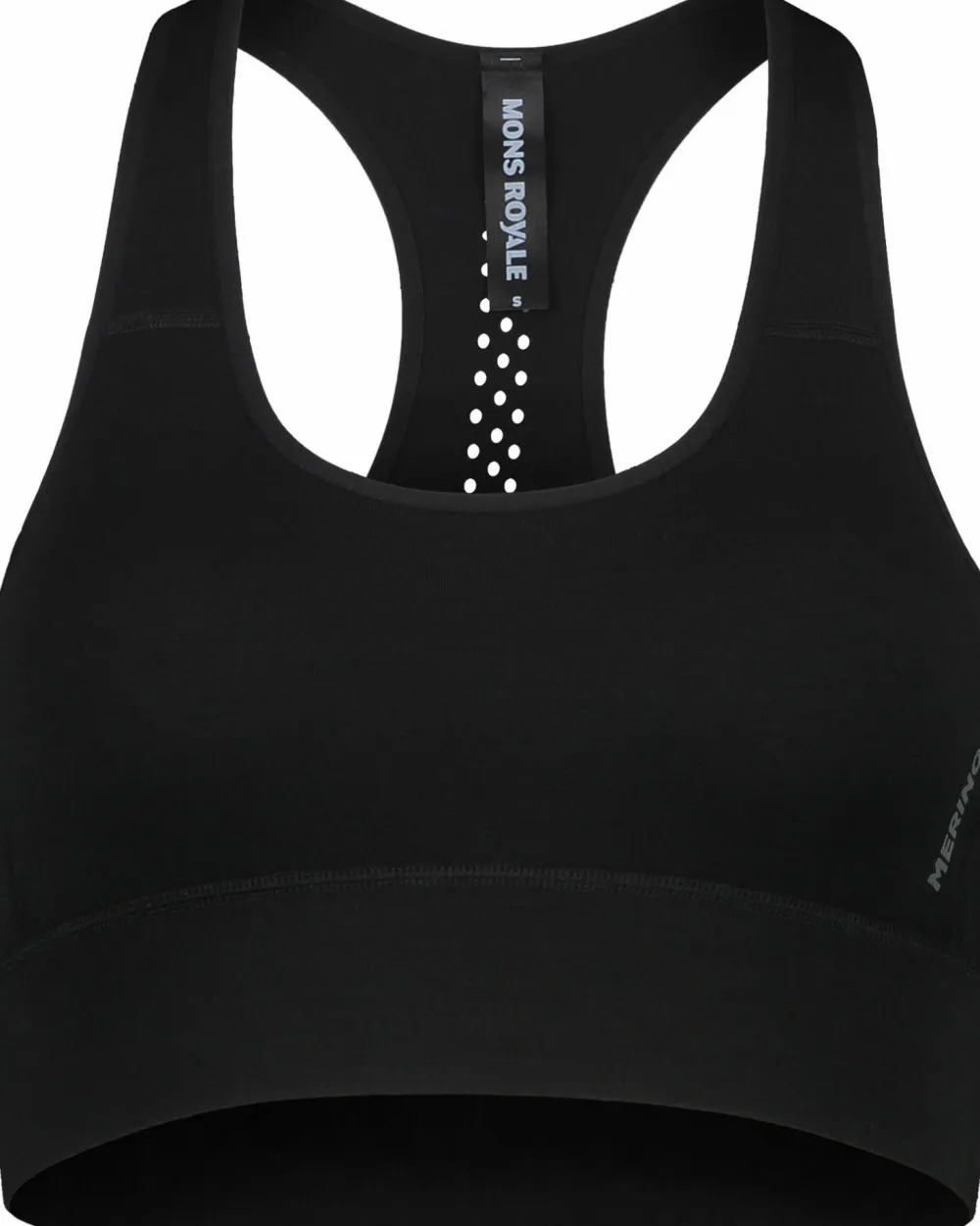 Mons Royale Women's Stratos Merino Shirt Sports Bra Black Discount