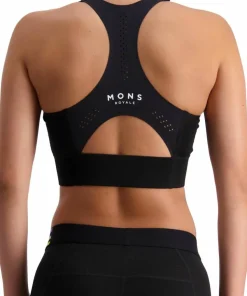 Mons Royale Women's Stratos Merino Shirt Sports Bra Black
