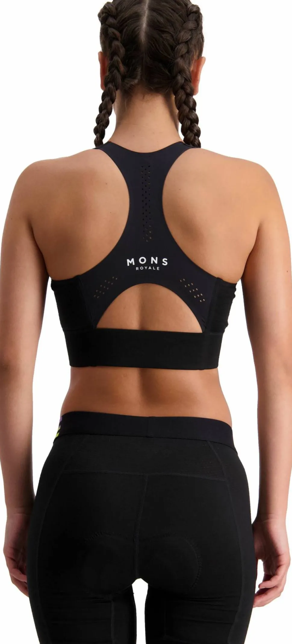 Mons Royale Women's Stratos Merino Shirt Sports Bra Black