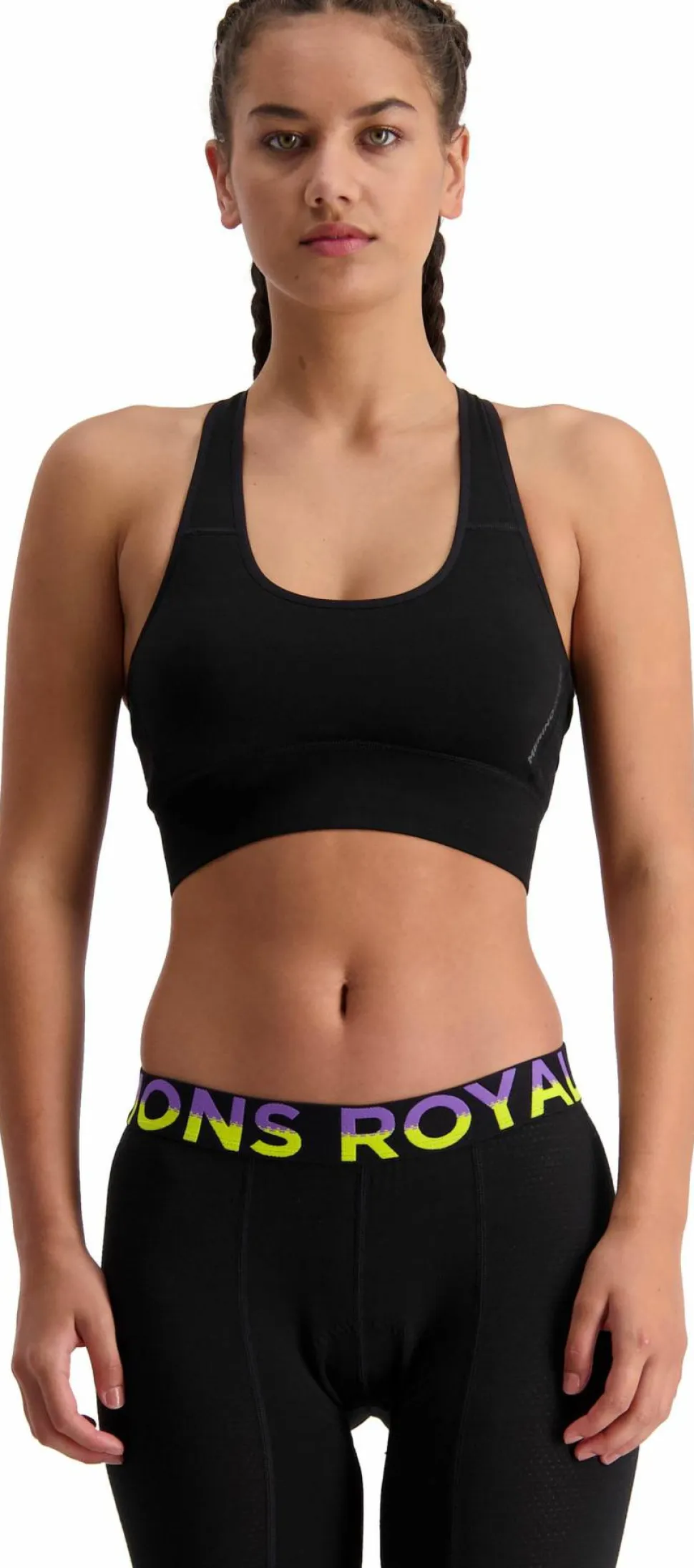 Mons Royale Women's Stratos Merino Shirt Sports Bra Black