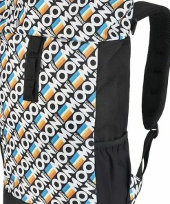 Moon Climbing Roll Top Back Pack Retro Stripe Black