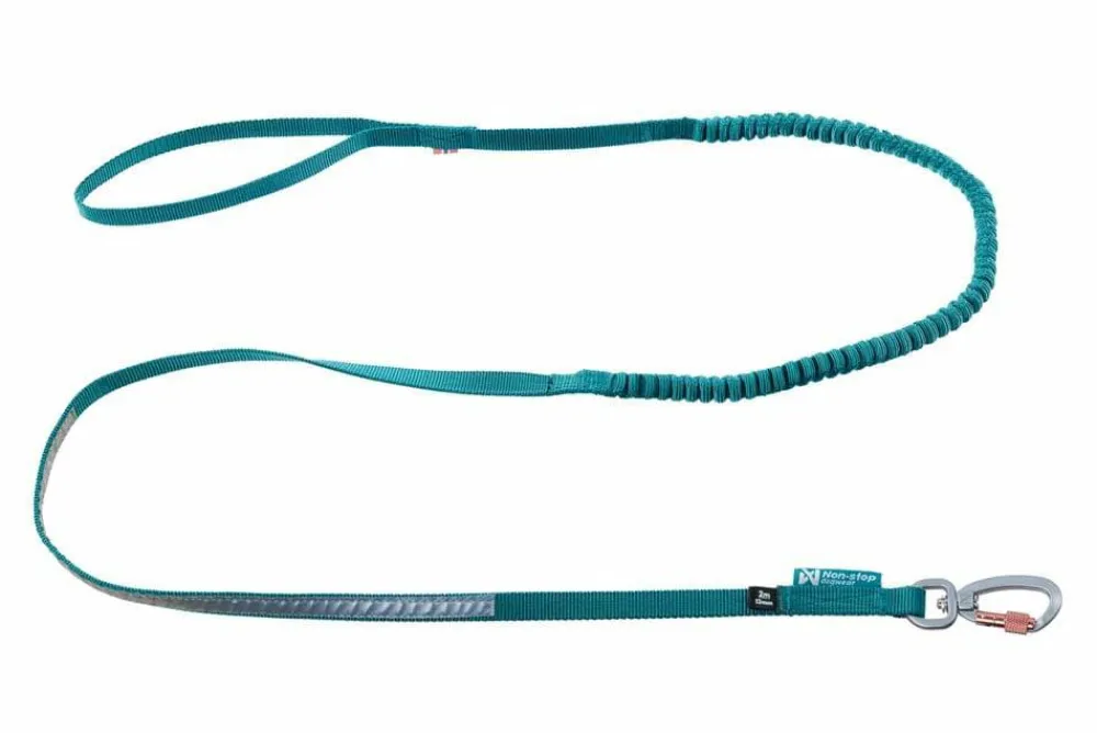Non-stop Dogwear Touring Bungee Leash Teal Clearance