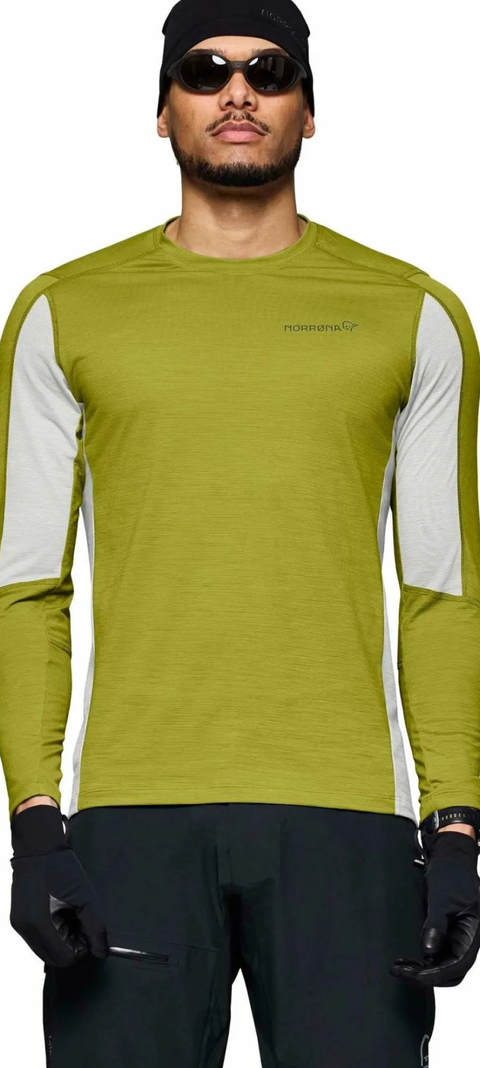 Norrøna Men's Falketind EqualiserUll Long Sleeve Golden Lime/Whisper White