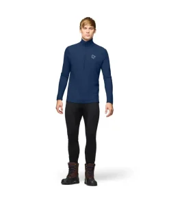 Norrøna Men's Femund PureUll Zip Neck Indigo Night