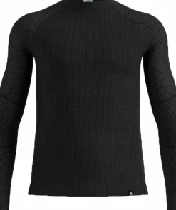 Odlo Men's Odlo Seamless Performance Wool Base Layer Top Crew Neck Longsleeve Black