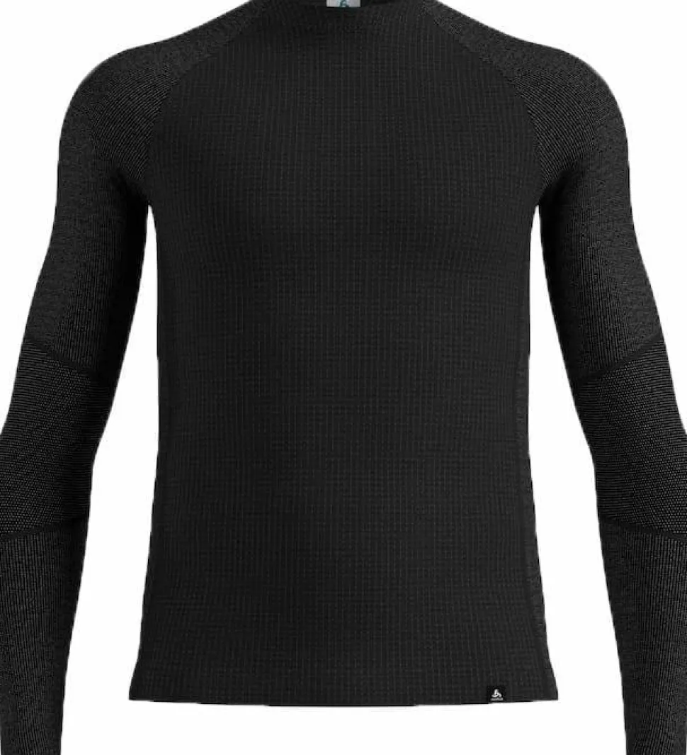 Odlo Men's Odlo Seamless Performance Wool Base Layer Top Crew Neck Longsleeve Black