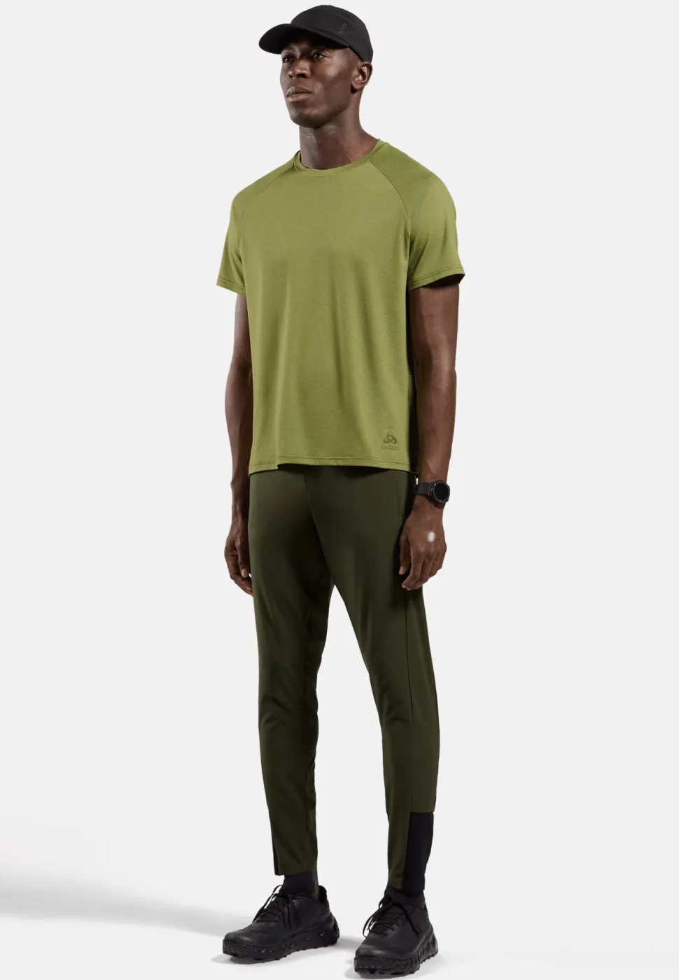 Odlo Men's T-Shirt Crew Neck S/S Essential 365 Guacamole Melange