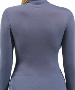 Odlo Women's Active Warm Eco Half-Zip Turtleneck Base Layer Top Folkstone Gray