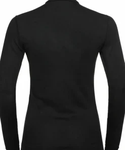 Odlo Women's Active Warm Eco Half-Zip Turtleneck Base Layer Top Black New