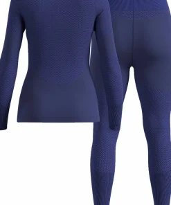 Odlo Women's Fundamentals Performance Warm Set Long Skipper Blue Hot