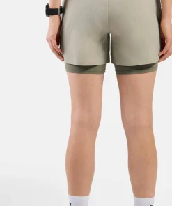 Odlo Women's X-Alp Trail 5 Inch 2-In-1 Short Agate Gray - Vetiver Sale
