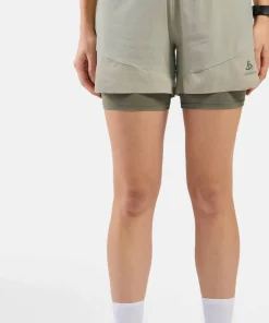 Odlo Women's X-Alp Trail 5 Inch 2-In-1 Short Agate Gray - Vetiver Sale