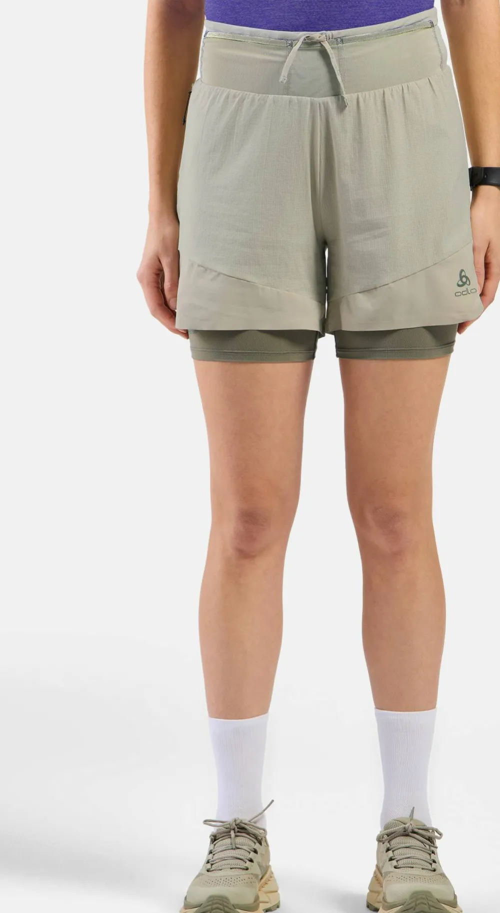 Odlo Women's X-Alp Trail 5 Inch 2-In-1 Short Agate Gray - Vetiver Sale