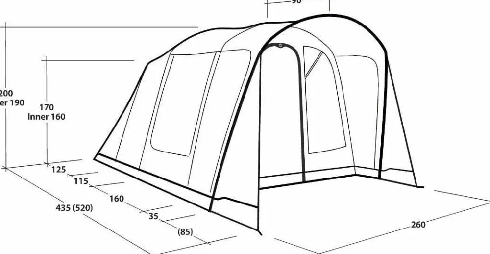 Outwell Monterey 4 Air Blue Hot