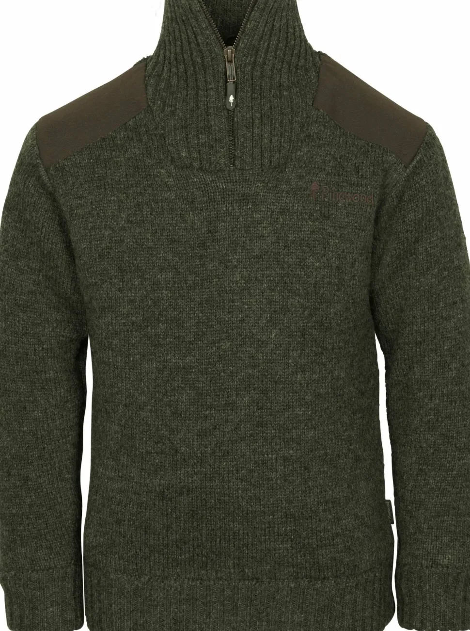Pinewood Kids' Hurricane Sweater Dark Green Melange