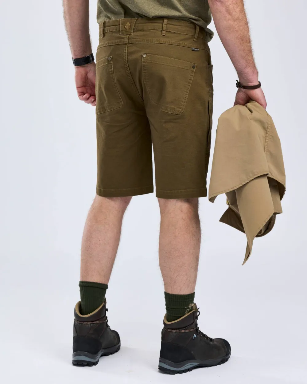 Pinewood Men's Värnamo Vintage Canvas Shorts Olive Brown Best