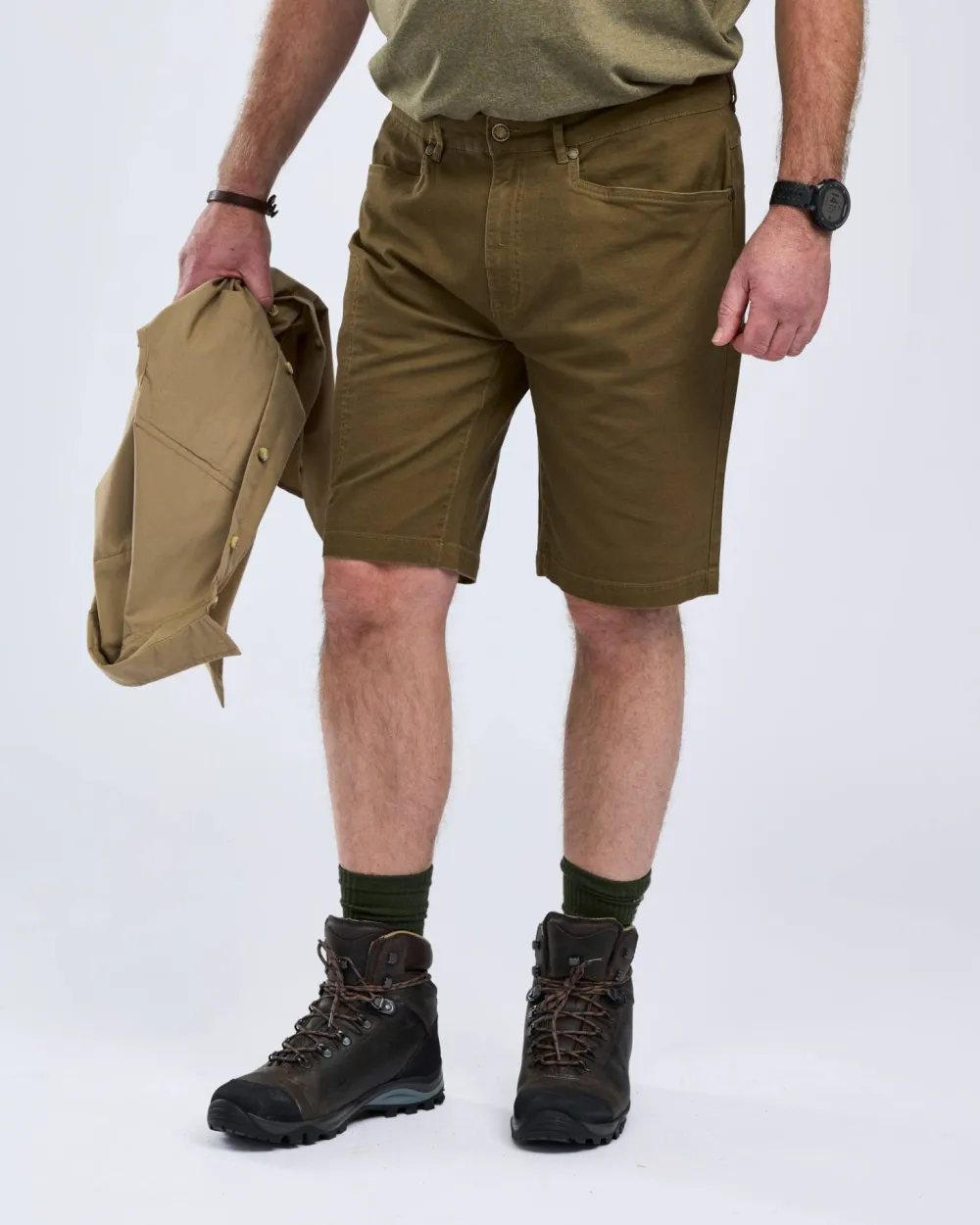 Pinewood Men's Värnamo Vintage Canvas Shorts Olive Brown Best