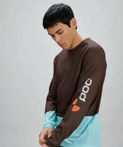 POC Men's Motion Air Long Sleeve MTB Jersey Bronzite Brown/Lazurite Blue